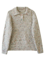 Speckled Cream Gray Vintage Cozy Pullover Sweater