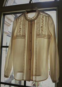 Ivory Lace Garden Embroidered Blouse