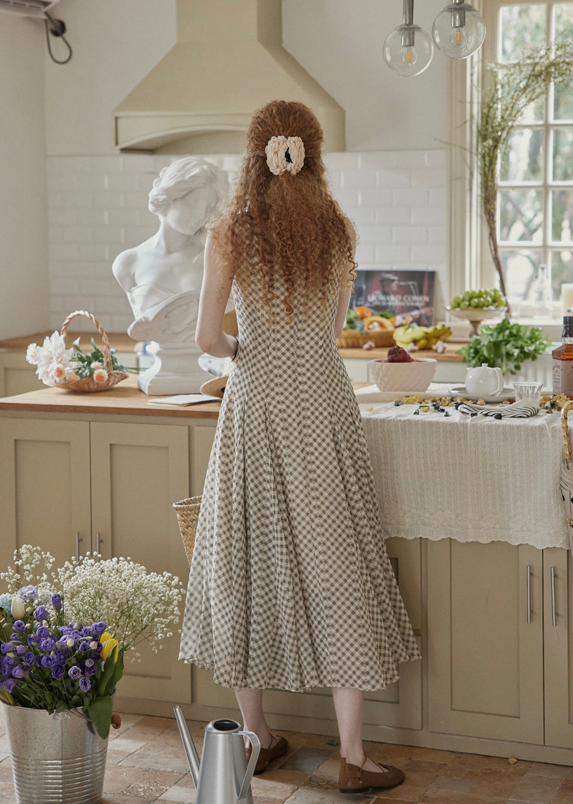 Countryside Gingham Seersucker Sleeveless Ballet Dress