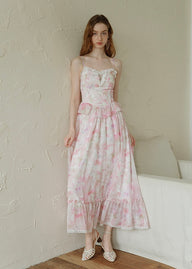 Blush Whispers Dress | Romantic Pink Floral Vintage Dress