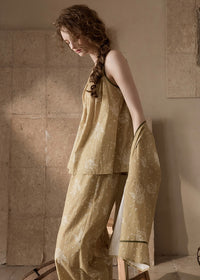 Evening Bloom 3-Piece Cotton Vintage Pajama Set