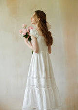 Élise Broderie White Dress | Romantic Lace Cotton Maxi Dress