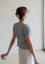 Mirelle Ribbon Frill Vintage Stripe Blouse