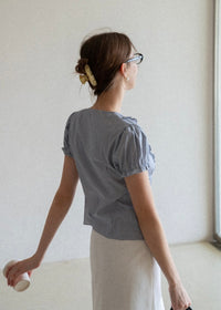 Mirelle Ribbon Frill Vintage Stripe Blouse