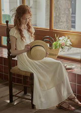 Sunday Light Embroidered Dress | Ivory Vintage Cotton Maxi Dress
