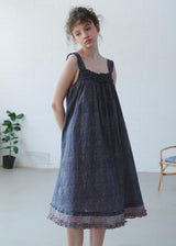 Noir Étoile Cotton Floral Sleeveless Nightdress