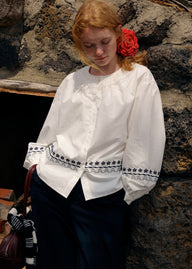 The Sunday Letter Embroidered Vintage Cotton Blouse