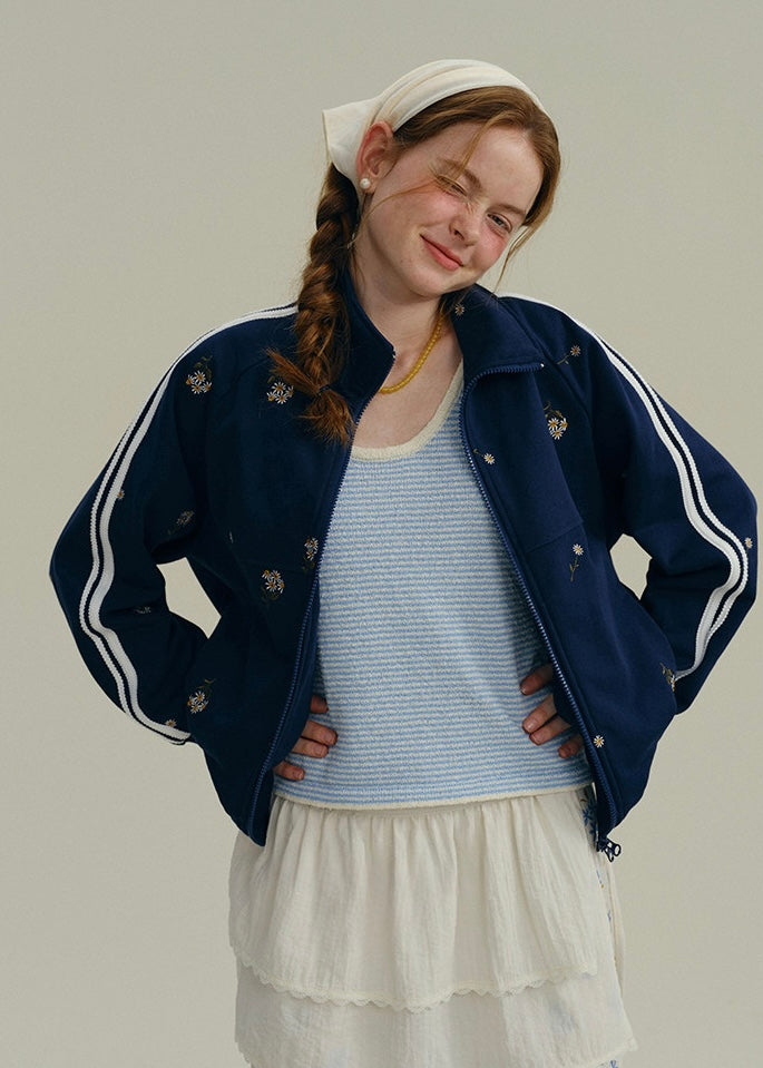 Little Blossom Vintage Zip Track Jacket