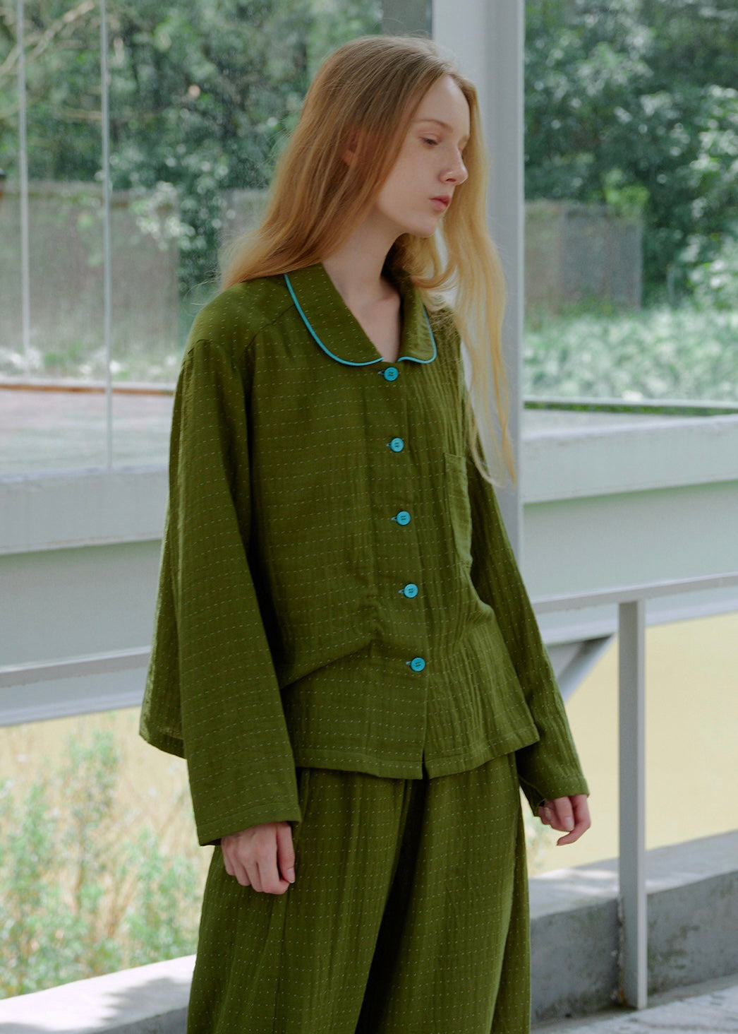 Moss Reverie Cotton Pajama Set