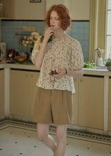 Morning Poem Pintuck Blouse | Vintage Floral Cream Top