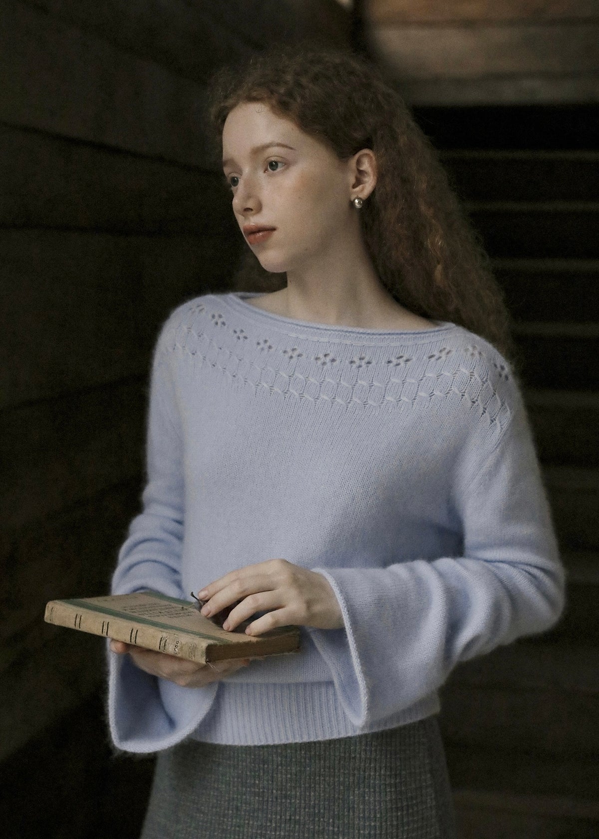 Soft Reverie Eyelet Knit Sweater(2COLOR)