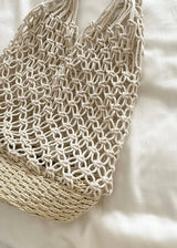 Natural Woven Straw Net Beach Tote Bag
