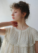 Quiet Daylight Cotton Gauze Nightdress Soft Floral Loose Lounge Dress