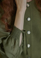 Olive Charm Vintage High Waist Two-Piece Dress