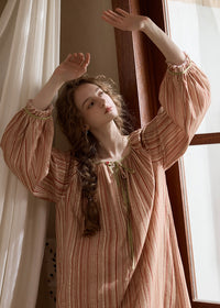 Autumn Lines Cotton Vintage Nightdress