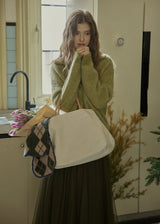 Soft Ember Mohair Deep V-Neck Sweater(2COLOR)