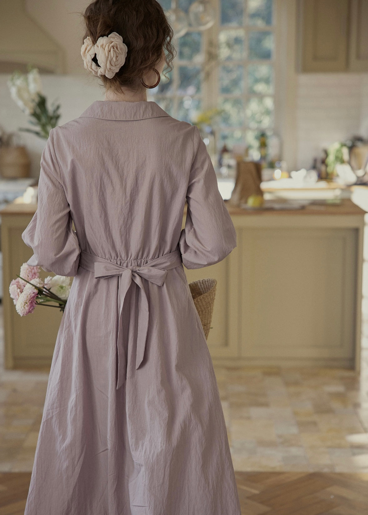 Lavender Quiet Fold Vintage Shirt Dress