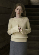 Soft Reverie Eyelet Knit Sweater(2COLOR)