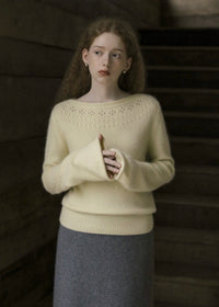 Soft Reverie Eyelet Knit Sweater(2COLOR)