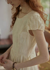 Sunday Light Embroidered Dress | Ivory Vintage Cotton Maxi Dress