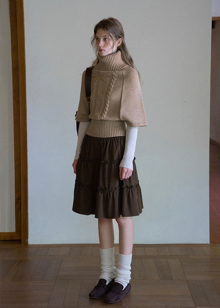 Old Memory Vintage Cable Wool Turtleneck Sweater