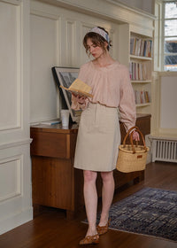 Soft Tale Pintuck Blouse | Romantic Round Neck Cotton Shirt(2COLOR)