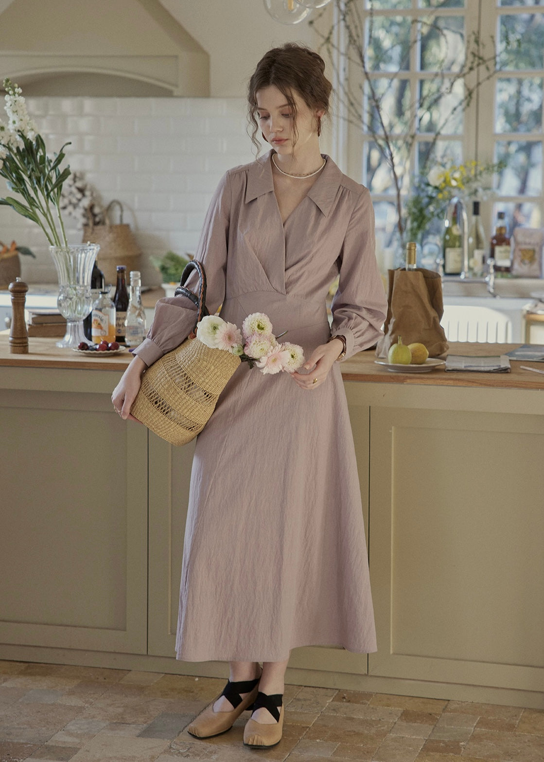 Lavender Quiet Fold Vintage Shirt Dress