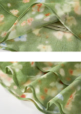 Verdant Haze Floral Ruffle Skirt