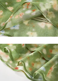 Verdant Haze Floral Ruffle Skirt