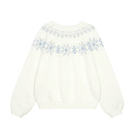 Snowfall Nordic Fair Isle Fuzzy Knit Sweater(2COLOR)