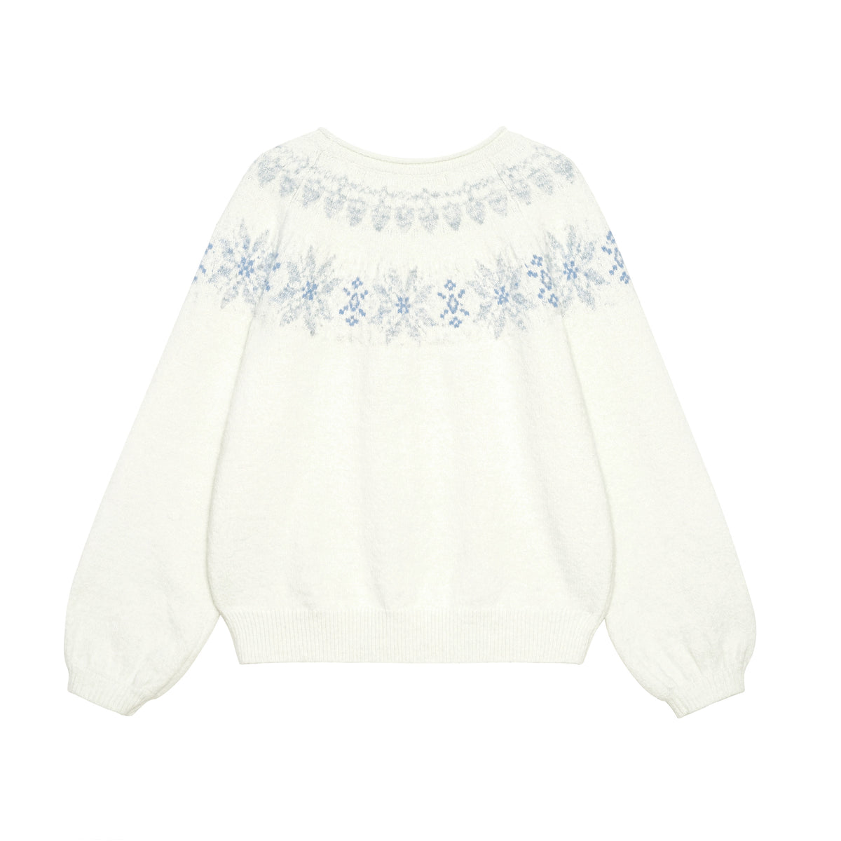 Snowfall Nordic Fair Isle Fuzzy Knit Sweater(2COLOR)