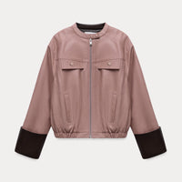 Muted Rose Vintage Faux Leather Jacket