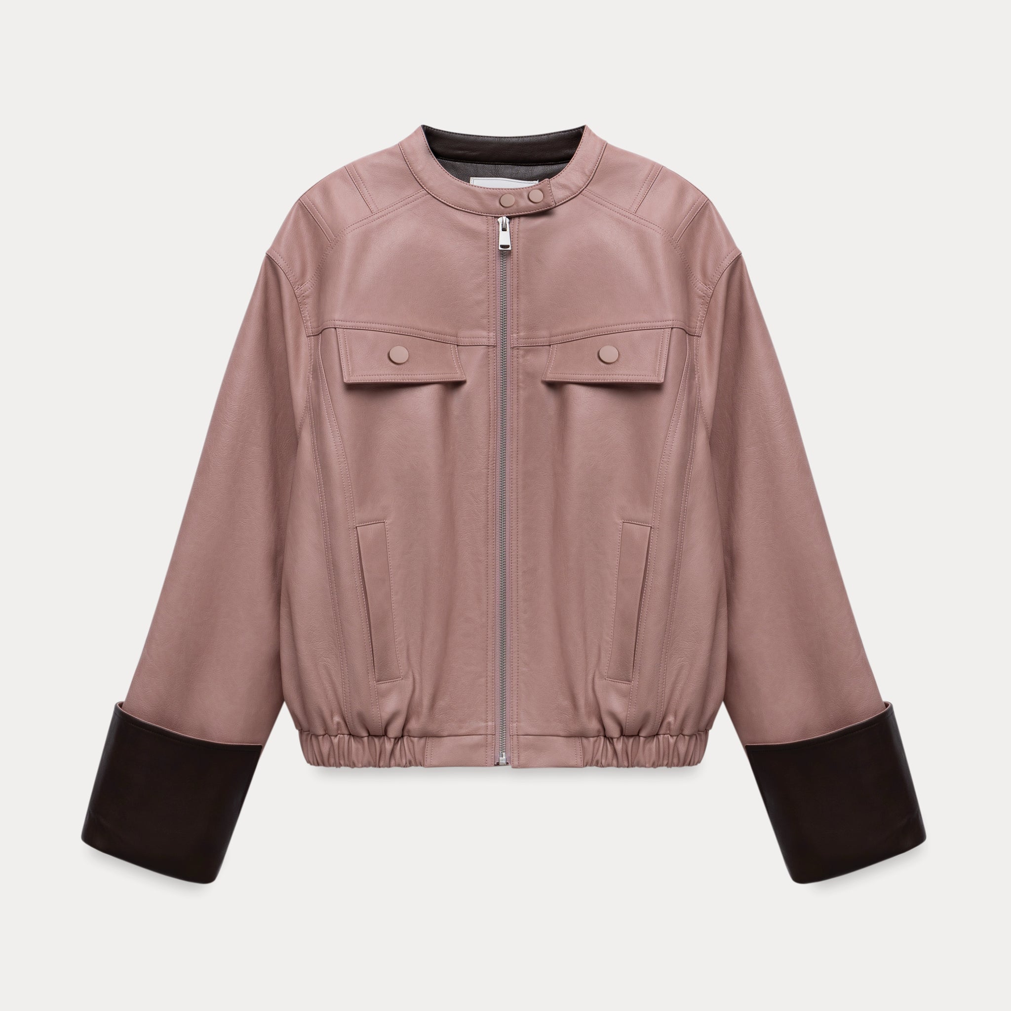 Muted Rose Vintage Faux Leather Jacket