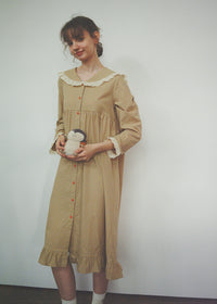 Honey Dot Lace Collar Cotton Nightdress