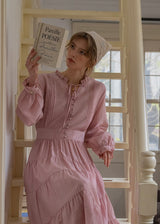 Daydream Romantic Vintage Tiered Long Sleeve Dress(2COLOR)