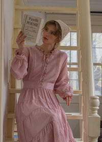 Daydream Romantic Vintage Tiered Long Sleeve Dress(2COLOR)