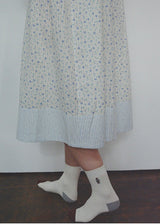 Blue Floral Cotton Nightdress Peter Pan Collar Long Sleeve Vintage Loungewear