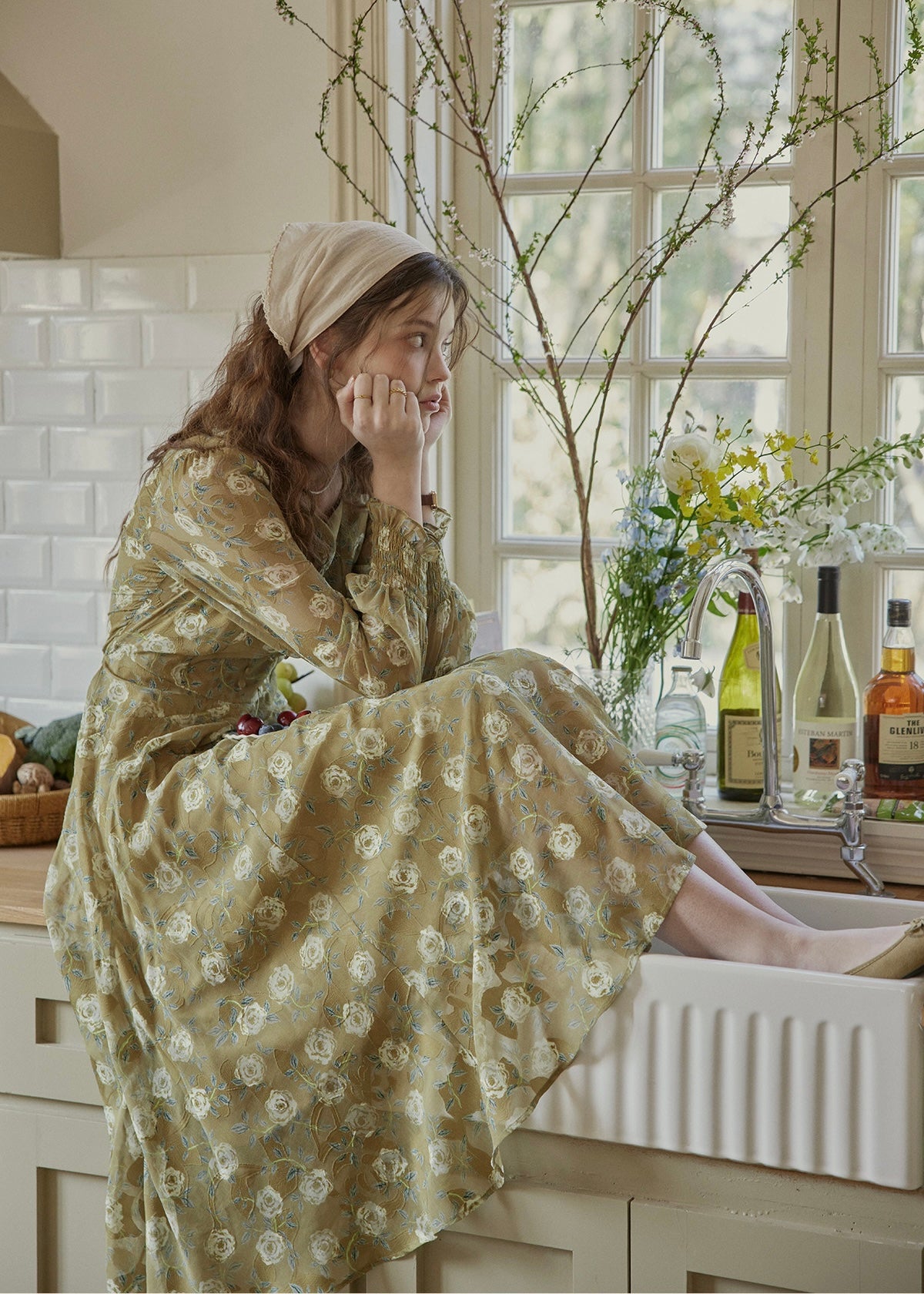 Orchard Afternoon Vintage Floral Dress