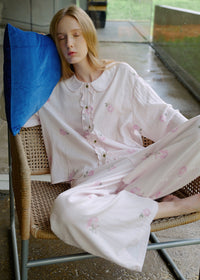 Blush Rose Cotton Gauze Long Sleeve Pajama Set