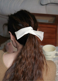 Muse Tail Ribbon Bar Clip Satin Bow Hair Accessory
