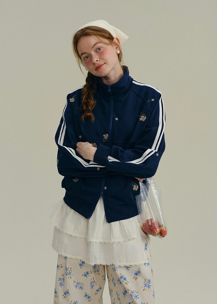 Little Blossom Vintage Zip Track Jacket