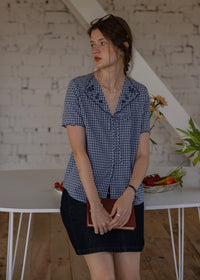 Montmartre Embroidered Tie-Front Cotton Blouse