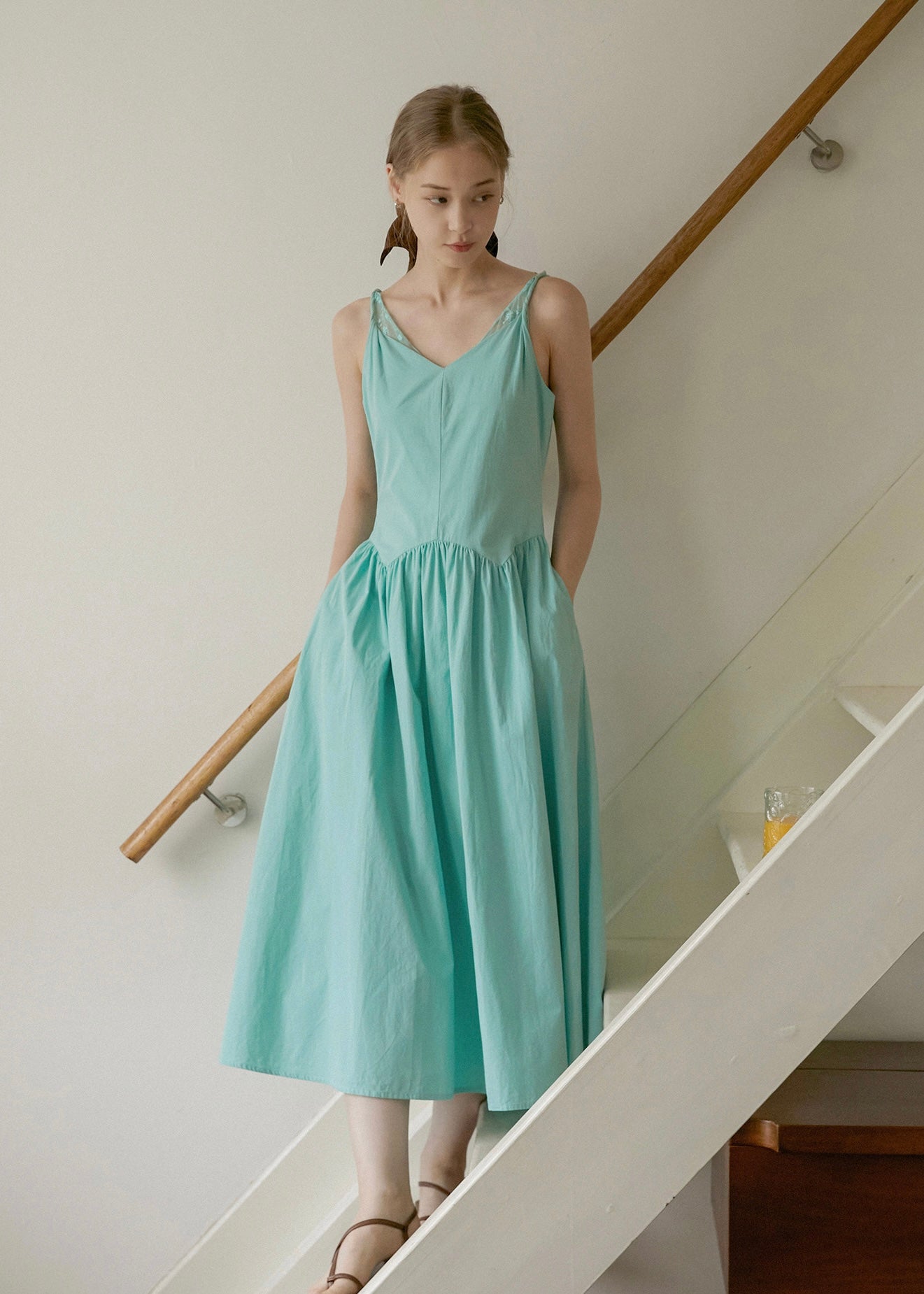 Aqua Mint Sleeveless A-Line Dress