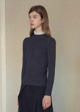 Lace Whisper Slim Knit Top(3COLOR)