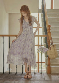Fleur de Lune Dress | French Lavender Ruffle Maxi