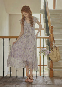 Fleur de Lune Dress | French Lavender Ruffle Maxi