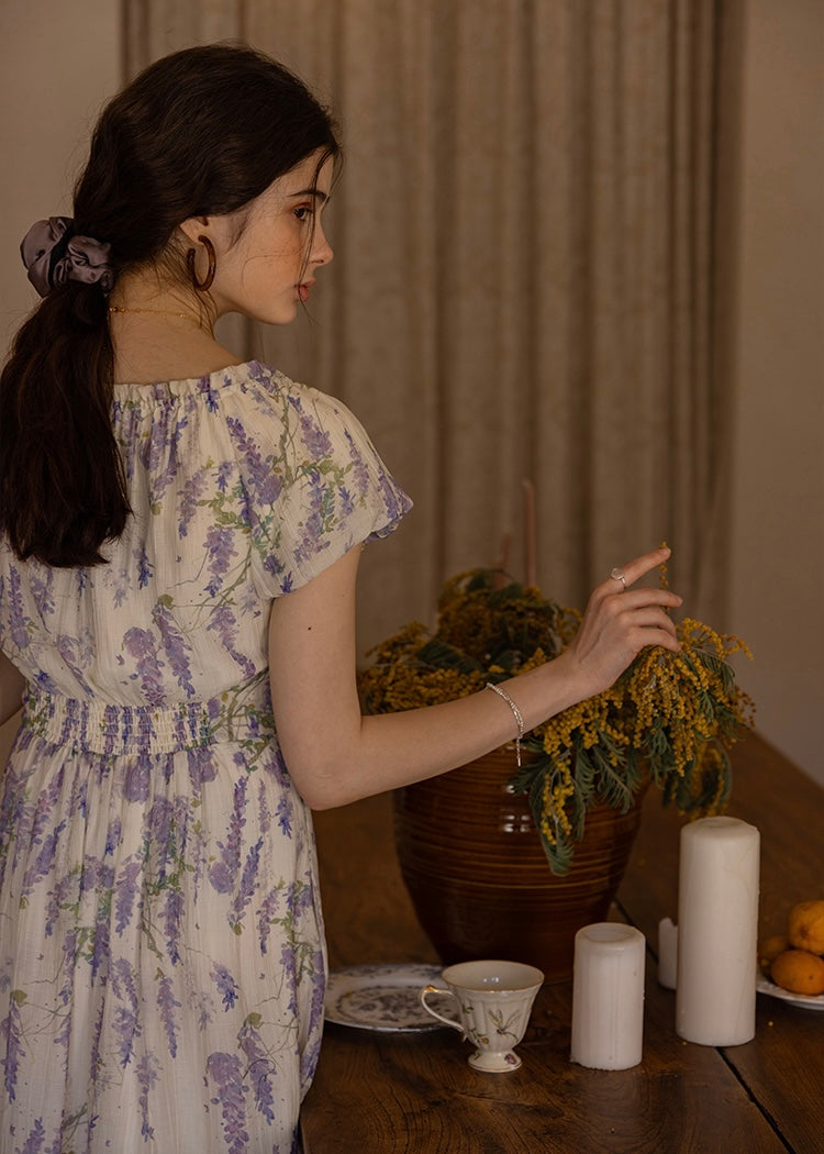 Wisteria Bloom Dress | Romantic Lavender Floral Summer Dress