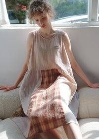 Marais Soft Patchwork Cotton Gauze Sleeveless Nightdress
