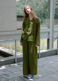 Moss Reverie Cotton Pajama Set