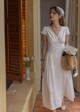 White Cottage A-Line Long Dress